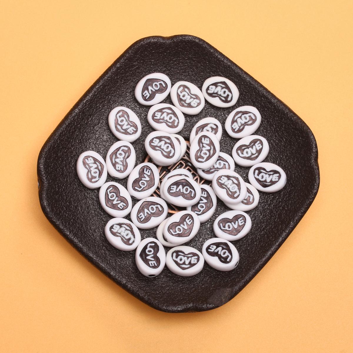 

Товары для вечеринок, плоские, 12,5*9,5 мм, для создания украшений, любовь, 10 шт., сделай сам, цветные ожерелья в форме сердца, аксессуары, свободные бусины-разделители, акриловые бусины