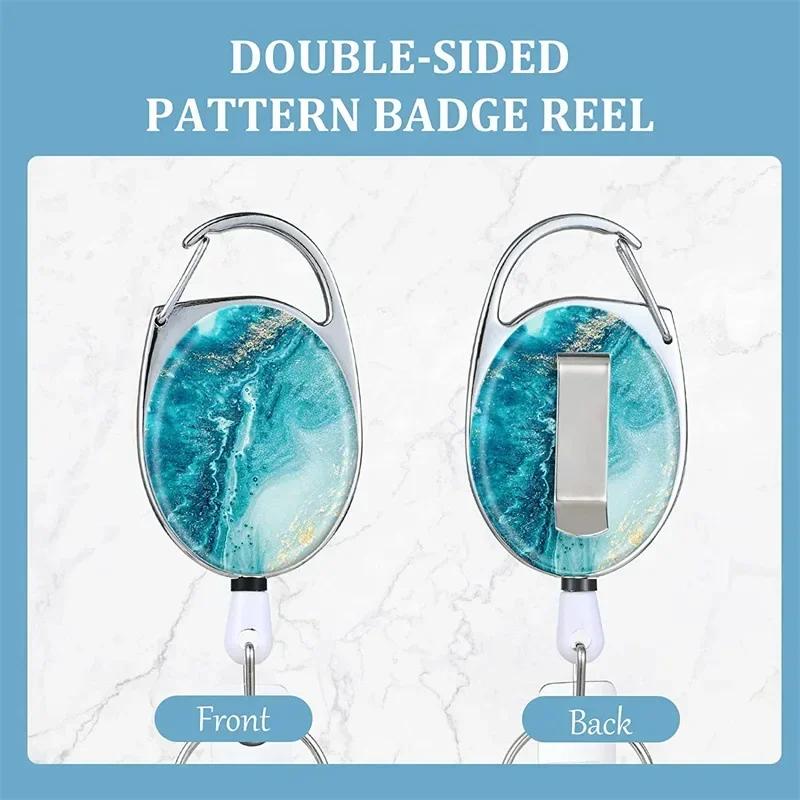 1pc Retractable Badges Holder Nylons Cord Keyrings Quality Retractable Keychains Name Tag Holder Keyring ID Card Key Ring