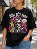 Bose Alte Frau With Bow Flowers Leopard Accents And Sass Quote Graphic And Casual Graphic Style Unisex All TShirt