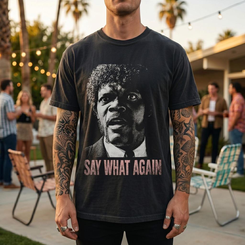 Samuel L Jackson 'Say What Again' T-Shirt - Pulp Fiction Movie Tee