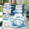 Cute Gawr Gura Hololive Anime Soft Plush Blanket,Flannel Blanket Throw Blanket for Living Room Bedroom Bed Sofa Picnic Cover Kid