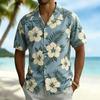 Hawaiian Floral Short-Sleeve Shirt, Ideal for Summer Beach