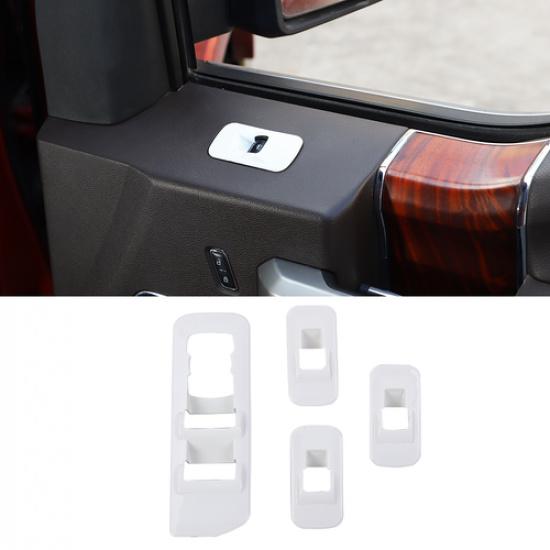 4xWhite Door Window Switches Control Panel Covers Trim Set for 2015-20 Ford F150