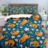Liebliches Faultier Bettbezug-Set Cartoon Tier Bettwäsche-Set für Mädchen Jungen Teenager Wohnheim Schlafzimmer Dekor Mikrofaser King Bettdeckenbezug