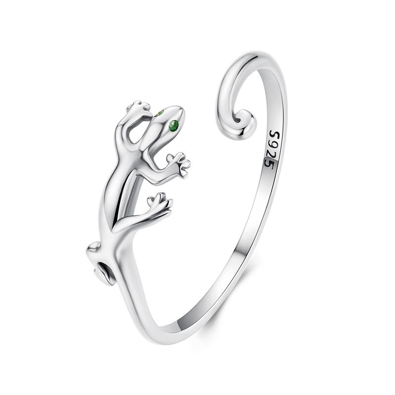 WOSTU Adjustable Rings Real 925 Silver Stackable Engagement Zircon Open Size Rings For Women Female Original Jewelry