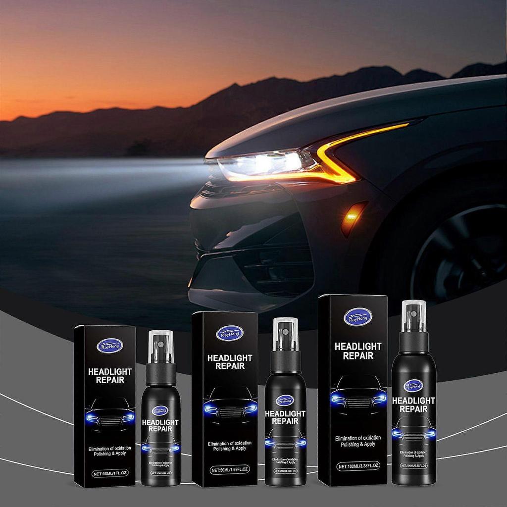Limited time!!Ouhoe Headlight Repair Spray (30Ml) Car Headlight Cover Scratch Polishing And Headlight Repair Renovation Agent