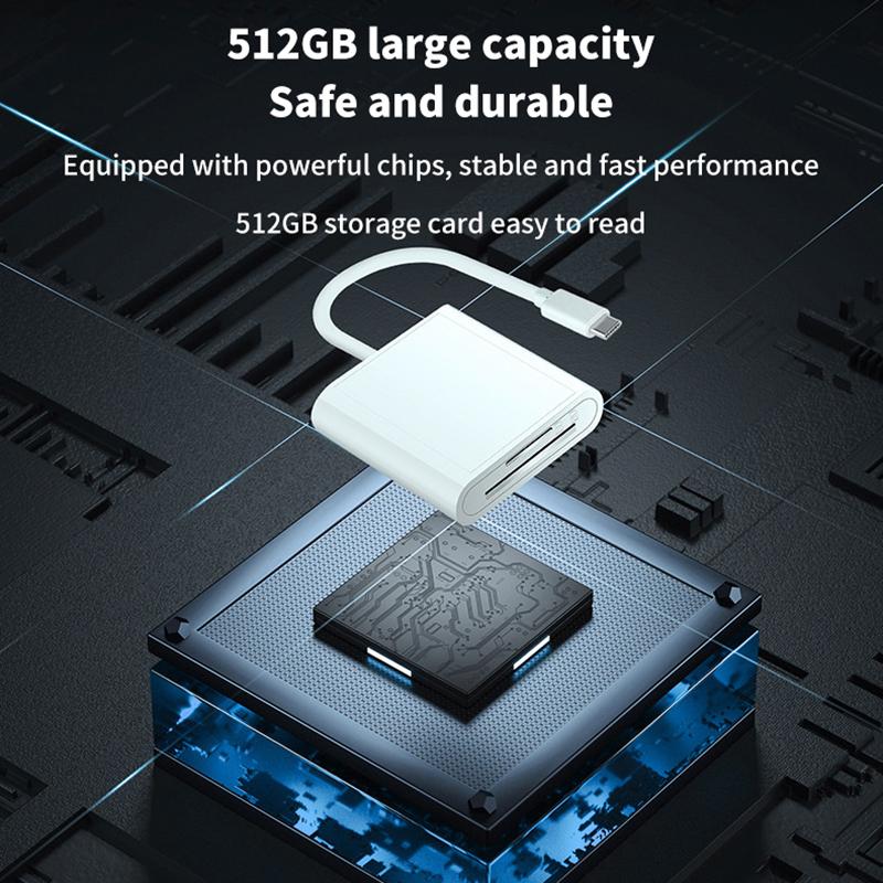 Adaptor 3in1 Otg pentru iluminare tip C la cititor de carduri USB Tf Sd pentru Macbook Apple Iphone Huawei Xiaomi Camera foto Convertor de date