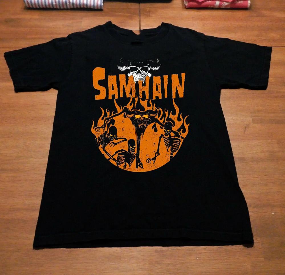 Samhain Danzig Band Fire T Shirt Tops Tee Full Size S-4XL