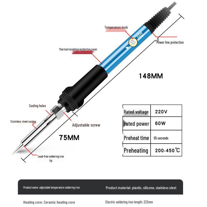 External Electric Soldering Iron Set for Home and Student Electronic Repairs