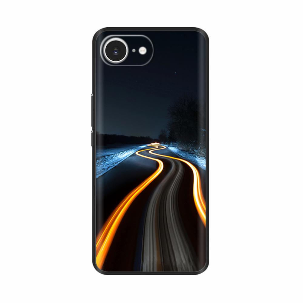 Soft TPU Black Silicon Phone Case For iPhone 16E iPhone16E SE 2025 SE4 5G Painted Shockproof Shell Cover Cases Bumper Funda Capa