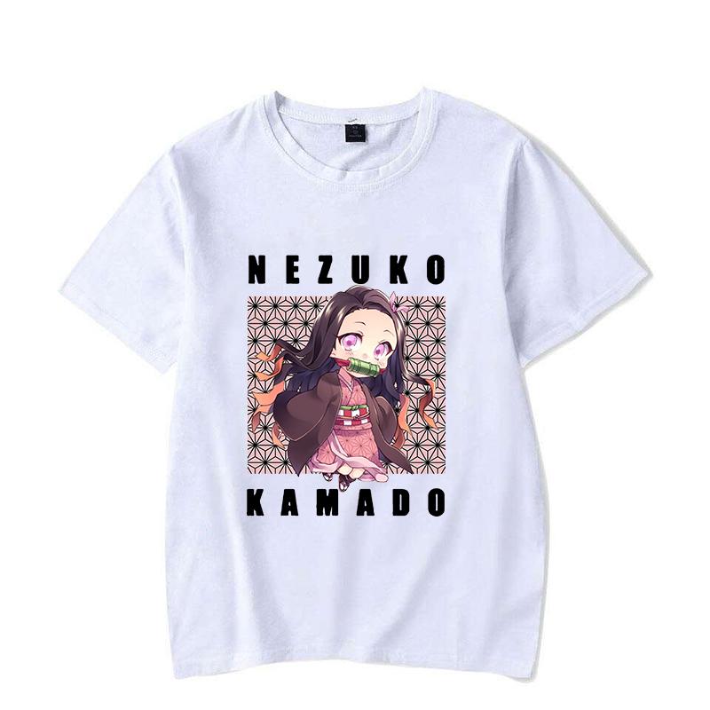 Anime Kamado Nezuko Print Short Sleeve T Shirts Men Shirts Summer Short Sleeved Male T-Shirts Comfy Soft Shirts Loose Tops