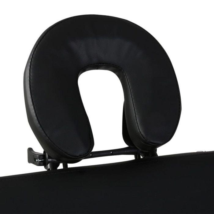 VidaXL Table pliable de massage Noir 3 zones avec cadre en bois