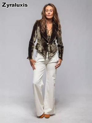 Velvet Blazer for Women, Short Style Slim Fit Autumn Winter Coat