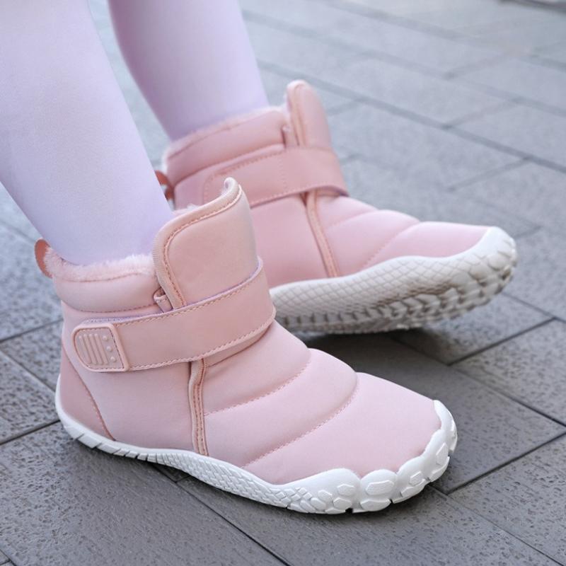Children High-top Snow Boots Kids Plush Boots Winter Warm Cotton Shoes Anti-slip Casual Walking Shoes Waterproof