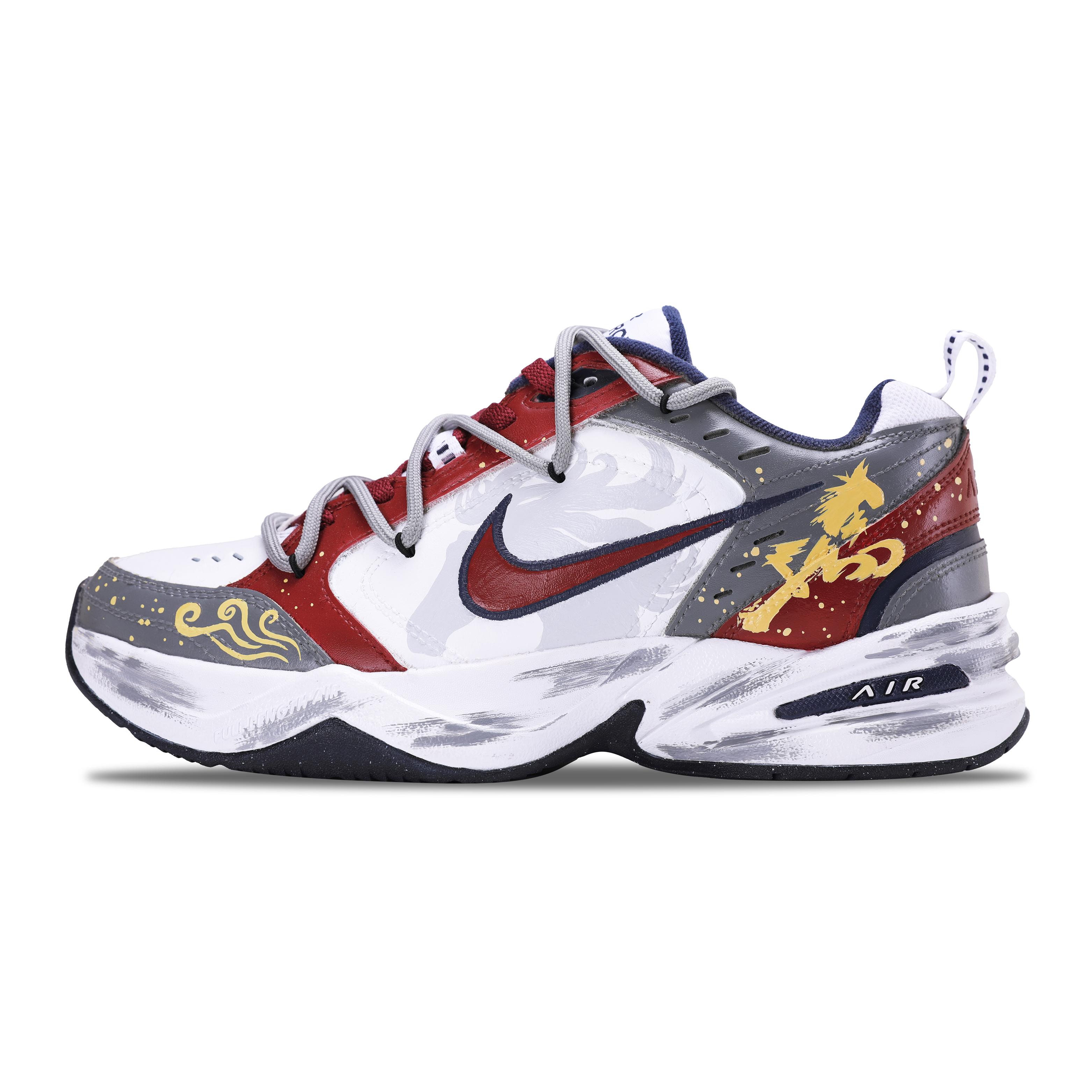 

Nike Air Monarch 4 Cushioning Abrasion Resistant Height Increasing Low top Chunky Sneakers Unisex 415445-102(Team656-) 38.5