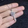 Womens Key Pendant Necklace D Color Moissanite 1ct Chain Luxury Fine Jewelry