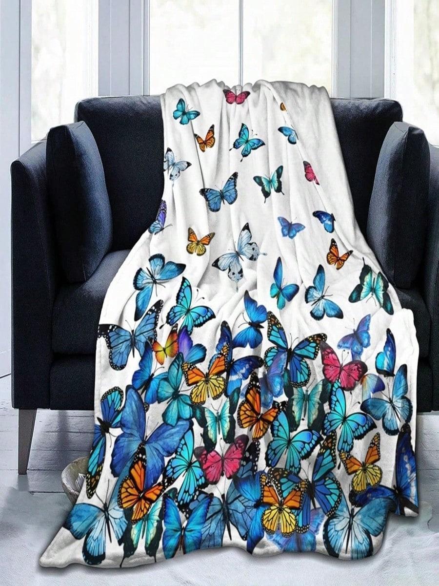 

Manta con diseño de mariposa, manta suave y ligera de 50_x40_ ideal para cama, sofá o sillón 75X95CM сірий колір