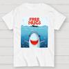 Free Shark Hugs Unisex 100% Cotton Summer Casual Cool Loose T-Shirt