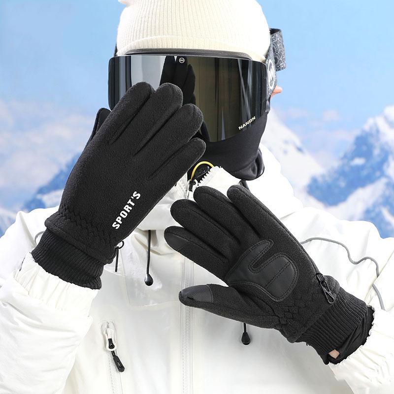 Winter Gloves Women Men Ski Gloves Fleece- Lined Thermal Warm Touchscreen Fingers Gloves Waterproof Cycling Gloves