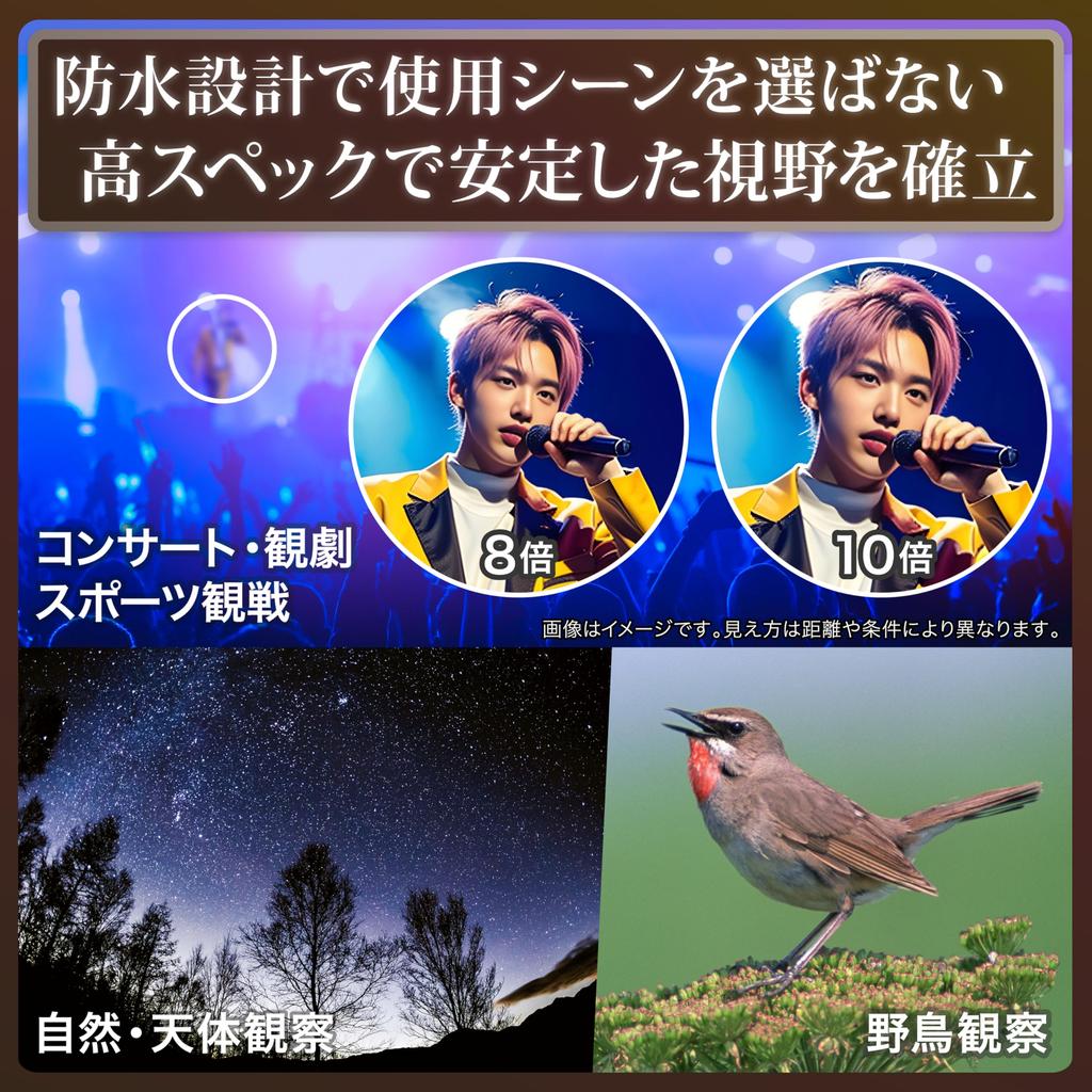 Vixen APEX J Binoculars, HR8x32WP(W), Waterproof, Live, 14542-3