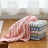 New Thickened Coral Fleece Cloth Wave Striped Cleaning Cloth Home Kitchen Cleaning Supplies Absorbent Cloths Dishwashing Cloths