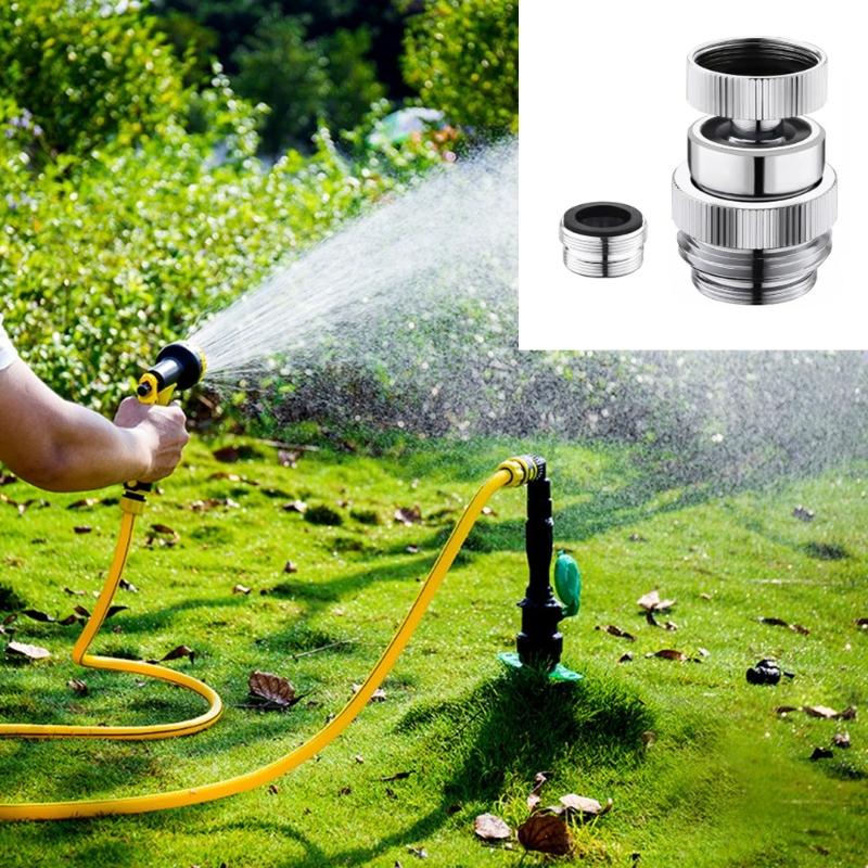 360 Degree Rotating Garden Hose Faucet Adapter Brass Thread LeakProof Design For Effortlessly Watering Car Washing