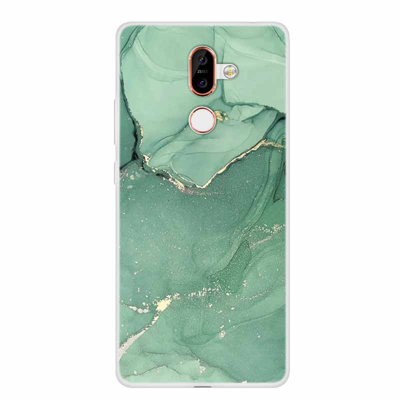 För Nokia 7 Plus Fodral Marmor Mjuk Silikon Baksida Telefonfodral Modefodral Coque Nokia7 Plus Stötsäkert Fundas