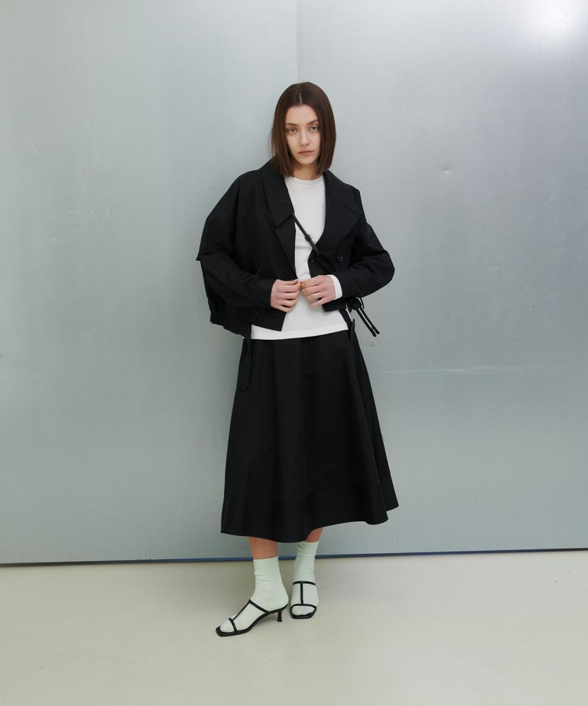 Oyy Crop Double Trench_Black