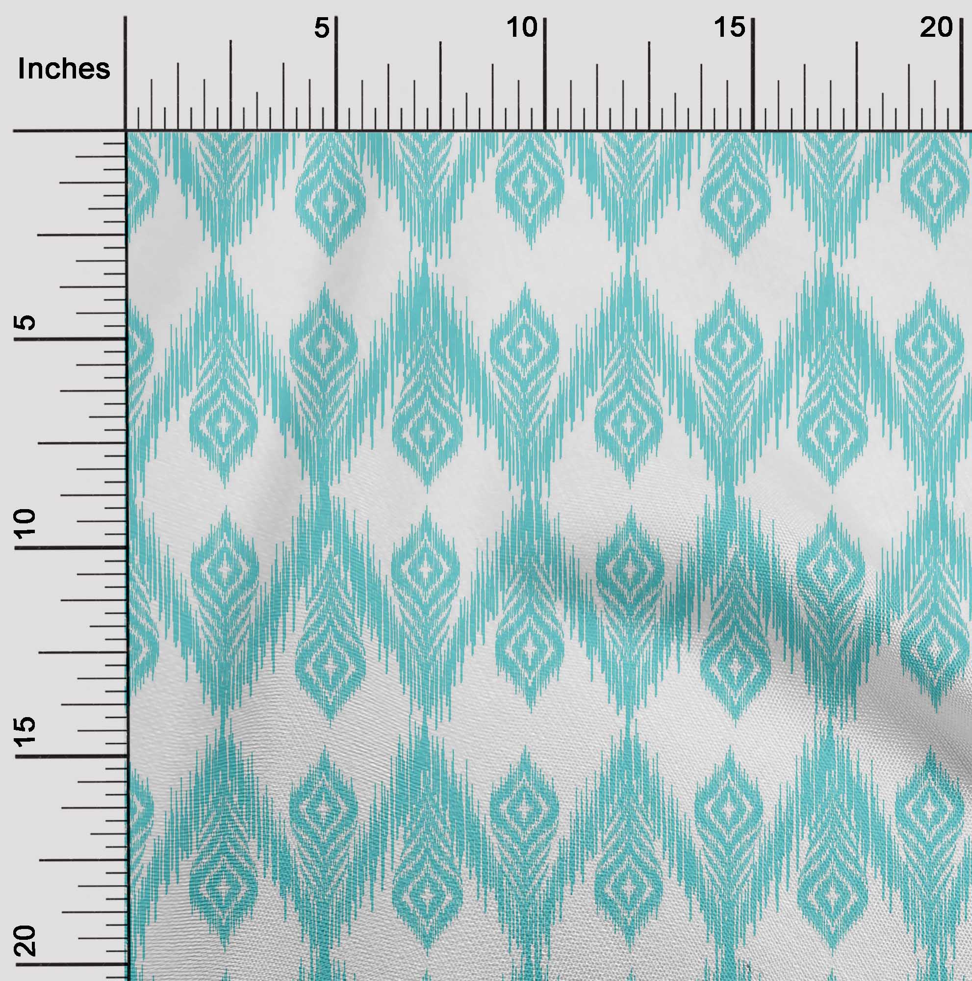 

OneOone Cotton Flex Fabric Chevron Ikat Printed Тканина 1 ярд 40 дюймів завширшки 42 Inch Wide - Viscose Chiffon бірюзовий колір синій