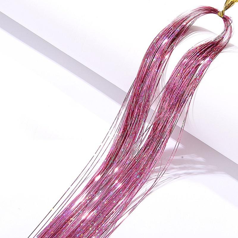 47 Inches Hair Extension Tinsel Kit With Tool 12 Mixed Colors 2400 Strands Hair Extension Tinsel Kit Glitter Hair Extensions For