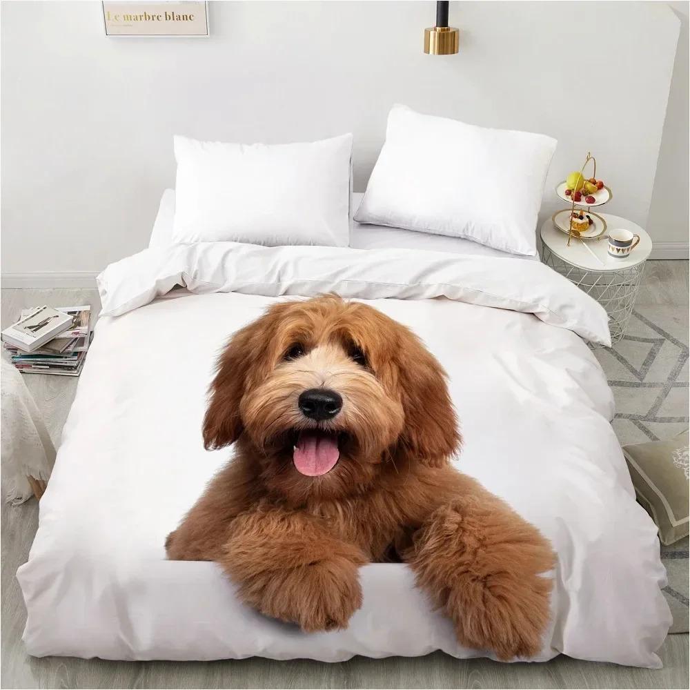 Animal Lie Down Dog Pet Bedding Set Boys Girls Twin Queen Size Duvet Cover Pillowcase Bed Adult Fashion Home Textileextile