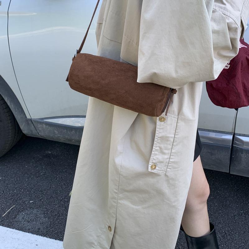 New fashion popular cylinder bag women's retro simple pen holder bag shoulder messenger bag