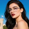 M European and American gold silk fashion trend retro ins lady beautiful flat glasses can be matched with myopia glasses