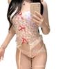 Sexy lingerie bow suspender corset steel tray with chest pad sexy lace cherry