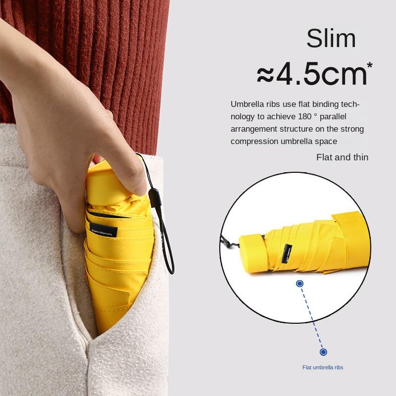 Mini Compact Pocket Umbrella For Women Light 6 Folding Sun Protection Sun And Rain Small Card Bag Umbrellas Paraguas Mujer