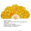Folding Fan Waterproof 3-layer Petals Bamboo Handle Handheld Chinese Yangge Dance Fan Performance Prop for Performance