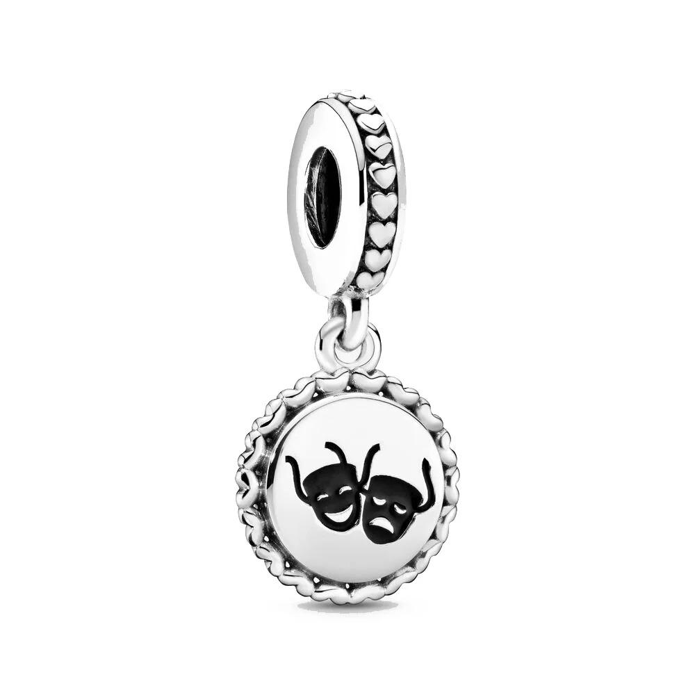 New 925 Silver Motorcycle Audio Tape Charm Beaded Chain Bracelet DIY Jewelry Trinket Pendant Gift