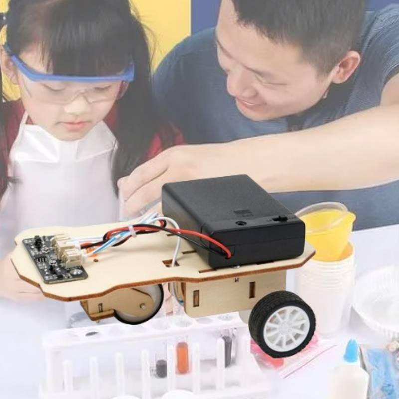 Educational Diy Wooden Science Experiment Tracing Car Model For Elementary School Students Handmade Technology