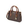 Michael Kors Mk Sheila Classic Logo Pendant Zipper Tote Bag Shopping Bag Coated Canvas Shoulder Handheld Crossbody Small 35S3G6HS5B-BROWN