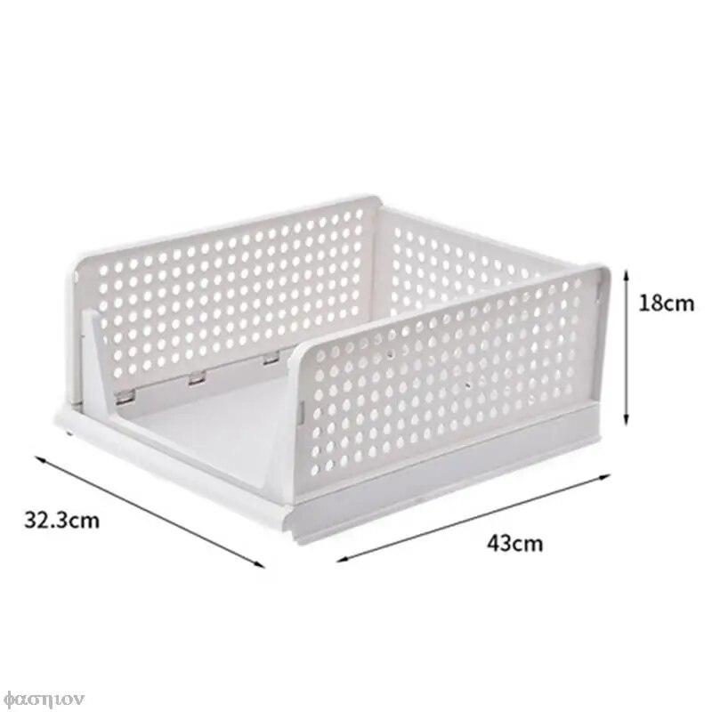 Шкаф-органайзер для одежды штабелируемый ящик корзина для хранения рубашек пластиковая многослойная вешалка для одежды инструмент для хранения в спальне high style 2100₽