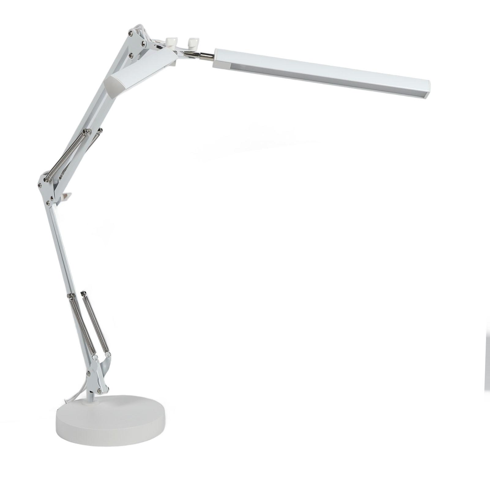 

Светодиодная настольная лампа с круглым основанием, складная двойная лампа для ухода за глазами, поворотный кронштейн US PLUG белый