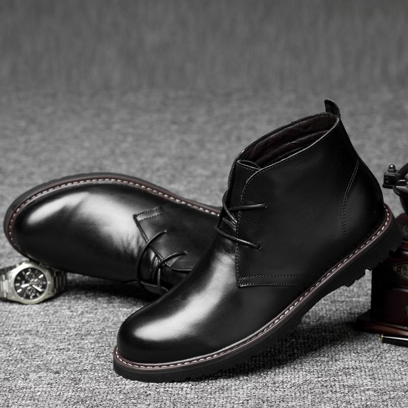 Модные осенне-зимние мужские ботильоны, роскошный бренд, на шнуровке, деловая обувь, мужская обувь из натуральной кожи, высокое качество, круглый носок, базовые ботинки