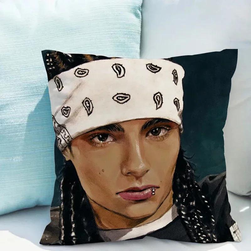 45x45 Poszewki na poduszki Tom Kaulitz Dwustronny nadruk Zestawy sof Pościel w rozmiarze Twin Ozdobne poduszki do salonu Poduszka