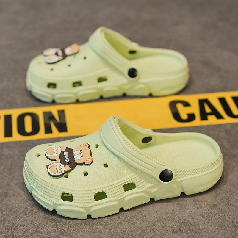 Children's Hole Shoes Increase the Height of Girls' Summer Wear Non-slip 2025 New Eva Baotou Soft Thick-soled Cool Slippers