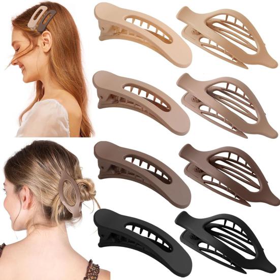 6/8Pcs Women Hair Clips Flat Hairpin Sturdy Non-Stuck Decorative Hair Claw Clips