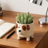 Puppy Flower Pot Cute Ceramic Plant Pot Desktop Decorative Dog Planter for Succulents Home Office Decoration Dog Lovers Gift