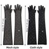 Stretchy Sheer Tulle Gloves Black White Bride Gloves Fashionable Fishnet Gloves  Wedding Bride