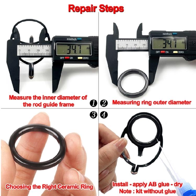 Rod Tip Repair Fishing Rod Guide Tip Ceramic Guide, Fishing Rod Repair Set