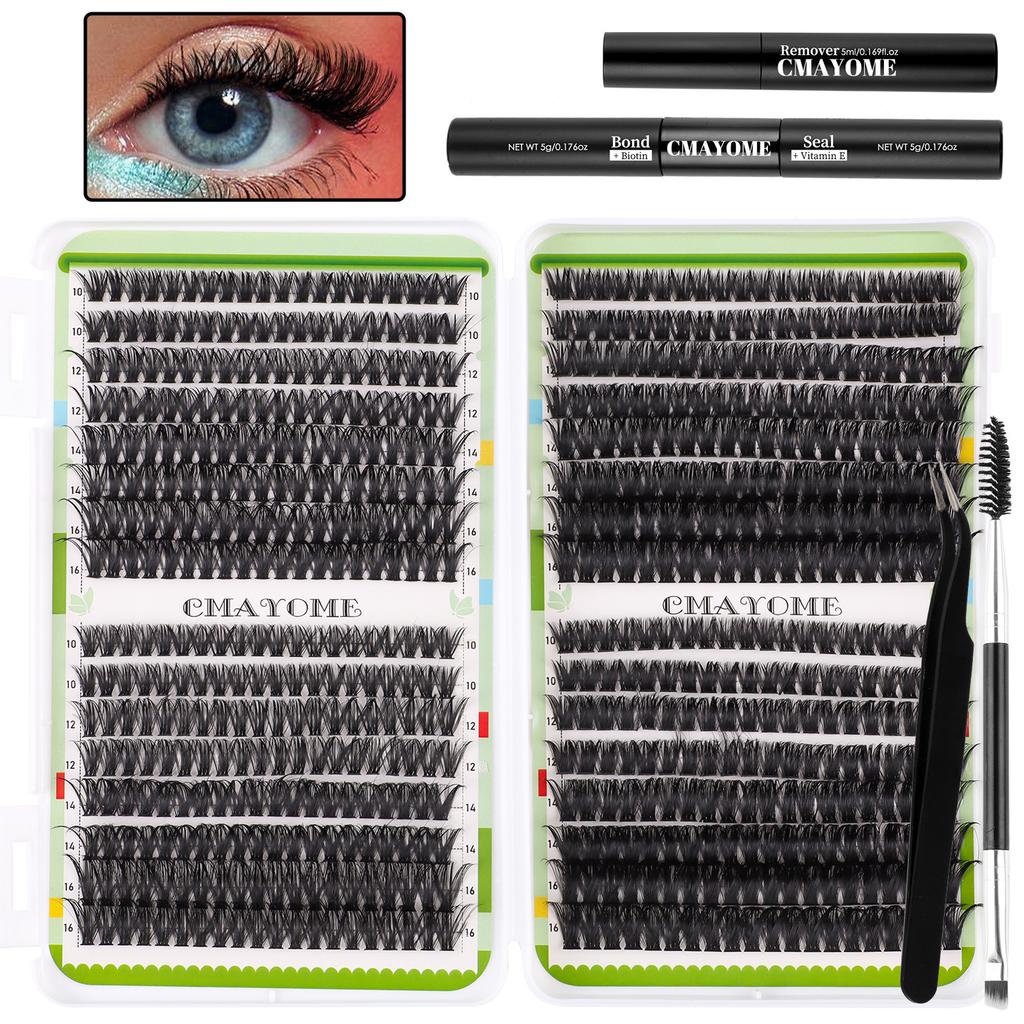 Diy Segmented Single Cluster Of Hair 10-16Mm Large Capacity D Roll Eyelash Glue Set