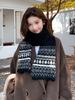 Retro Red Green Print Fashion Winter Women Knit Scarf Headscarf Casual Preppy Scarve Lady Mujer Wrap Shawl Korean New Christmas